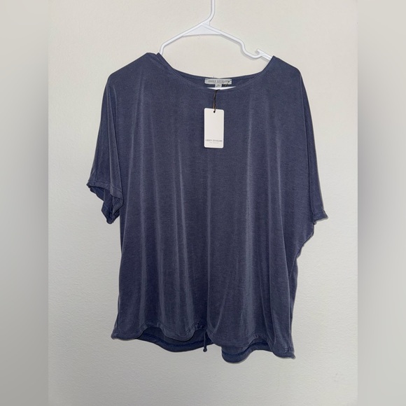 Green Envelope Modal Ribbed T-Shirt Blue - Picture 1 of 4